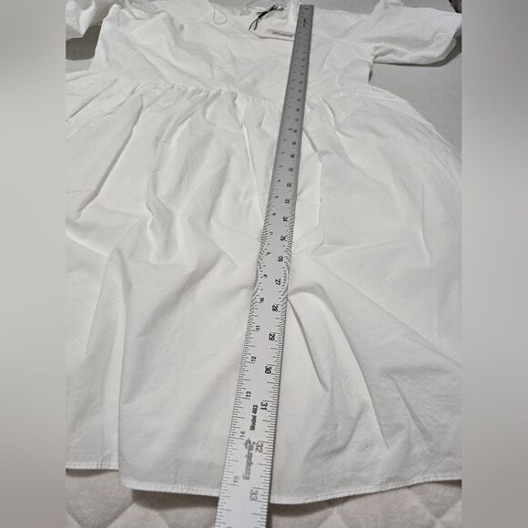 English Factory Short Balloon Sleeve Mini Dress In White Size Small - Picture 5 of 13